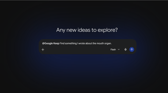 Gemini prompt with a natural language query typed using the @Google Keep connector.