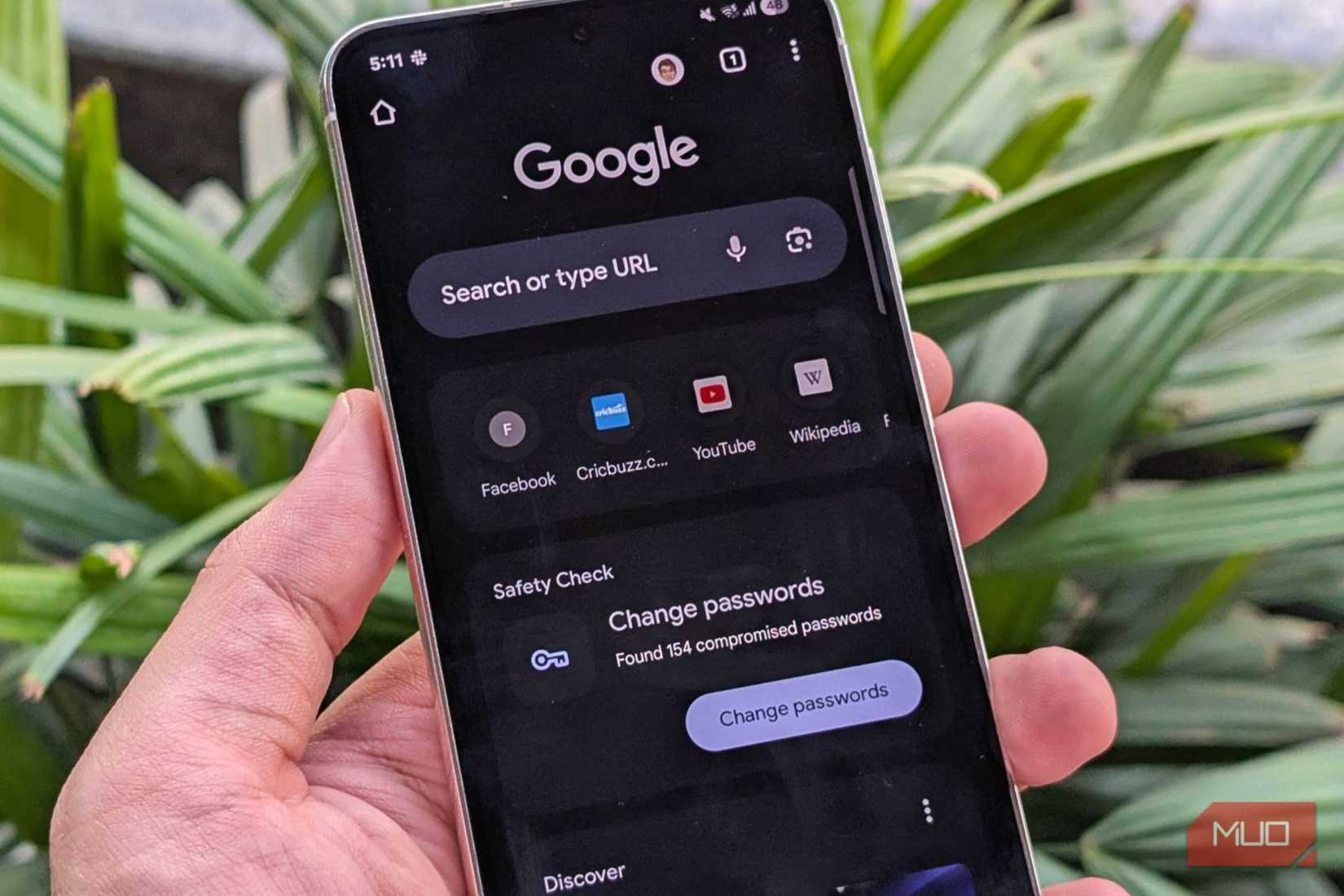 google chrome on an android phone