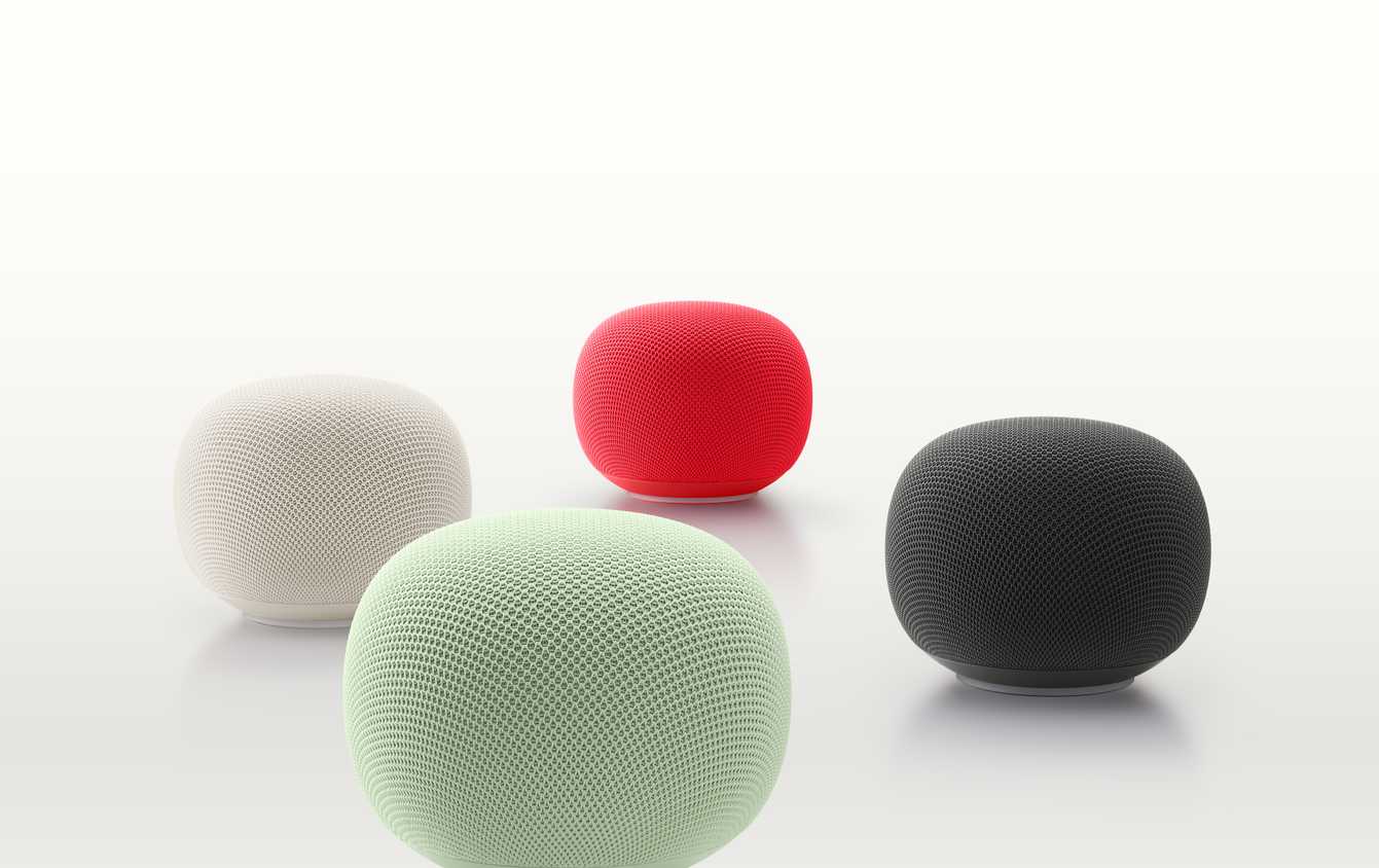 All four colors of the Google Home Speaker.
