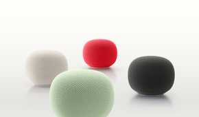 All four colors of the Google Home Speaker.