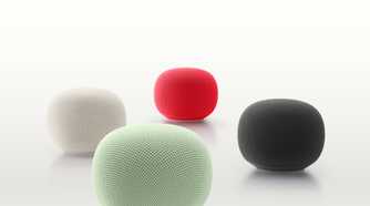 All four colors of the Google Home Speaker.
