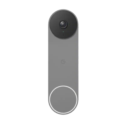 A transparent render of a Google Nest Doorbell Battery.