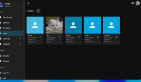 Jellyfin admin panel showing the user accounts