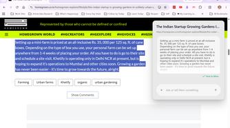 Highlighted text on a webpage.