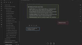 Double-clicking on Canvas to create a new quick-thought card.