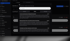 Outline of a podcast in Open Notebook