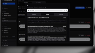 Outline of a podcast in Open Notebook