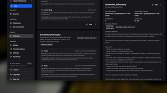 Setting custom speaker profiles for podcasts in Open Notebook