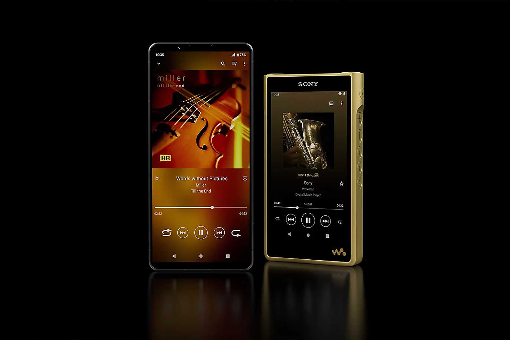 Smartphone Sony Xperia 1 VII sur fond noir.