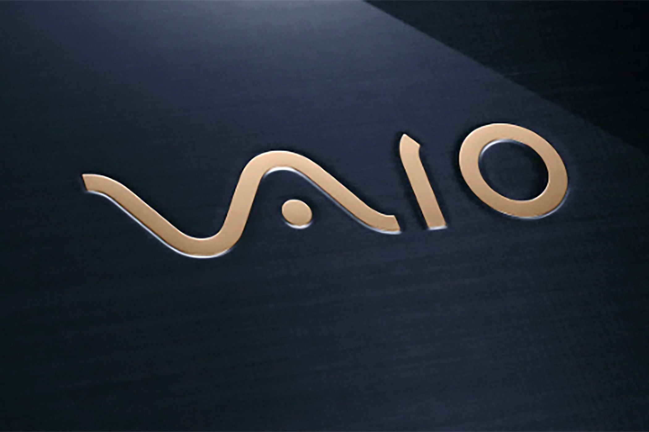 A close-up of the Vaio logo