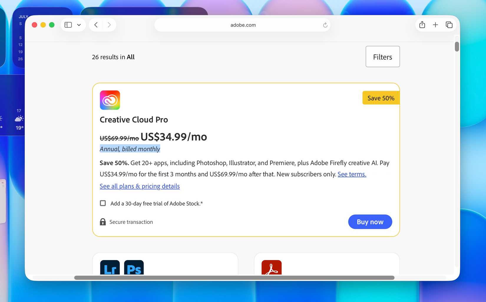 Adobe subscription pricing