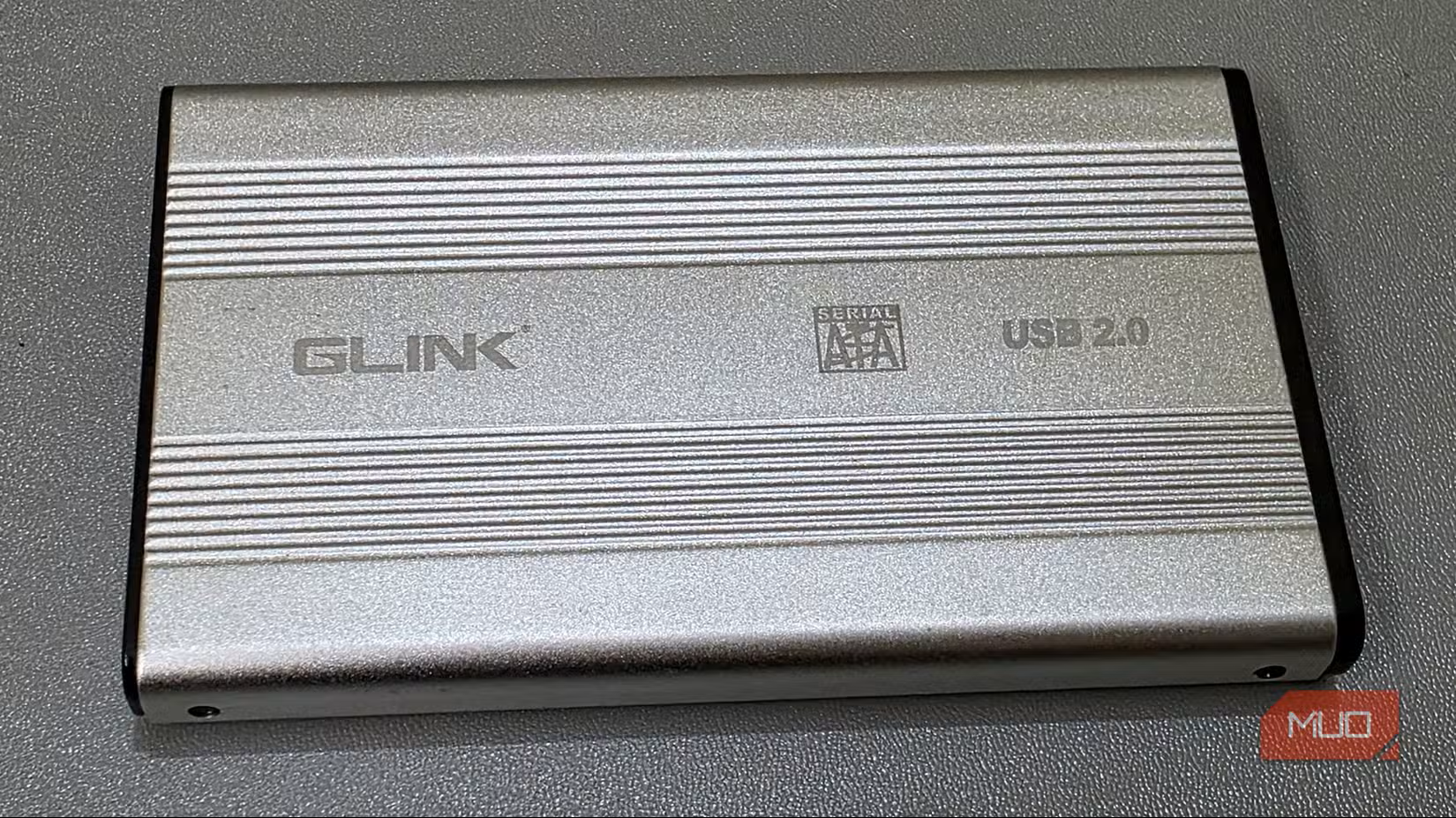 hard drive placed within an enclosure