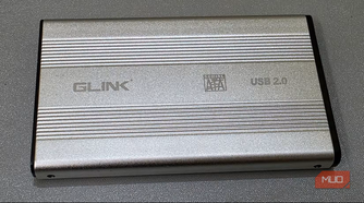hard drive placed within an enclosure