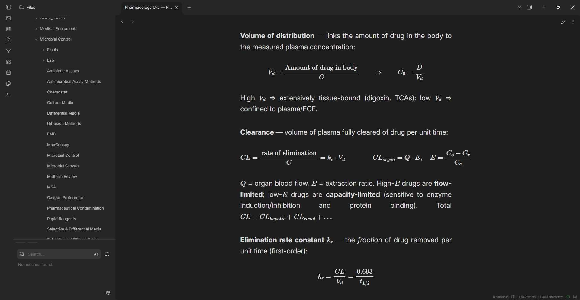 An Obsidian note with formulas