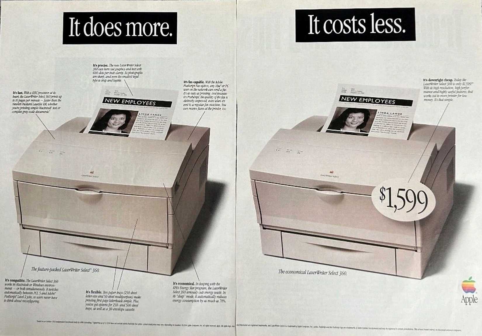 Apple Laserwriter Select 360 ad 