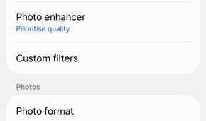 Camera Settings Menu With Intelligent Features And Photo Video Options