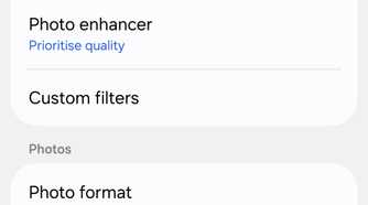 Camera Settings Menu With Intelligent Features And Photo Video Options