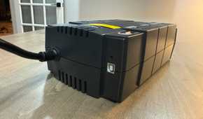 CyberPower UPS rear view with USB port and cooling vents
