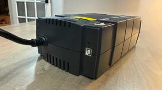 CyberPower UPS rear view with USB port and cooling vents