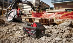 FORGE XC6.0 at construction site battery milwaukee