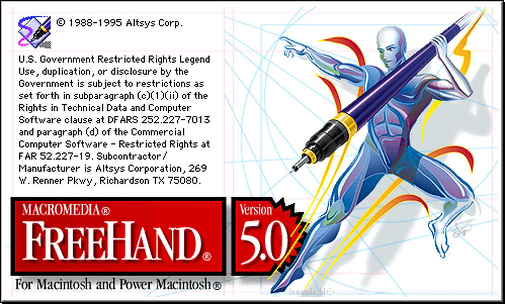 Macromedia FreeHand 5 splash screen