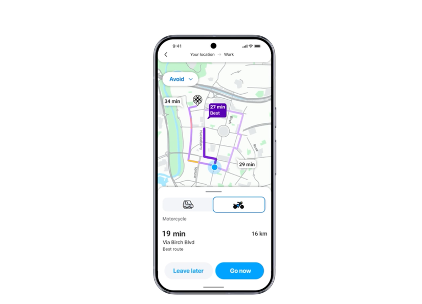 Viz's motorcycle mode on the phone