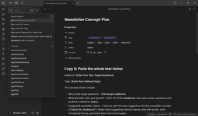 Obsidian's global full-text search panel opened with Ctrl+Shift+F.