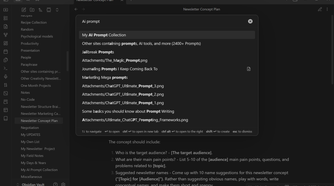 Typing keywords into Obsidian's Quick Switcher to find a note.