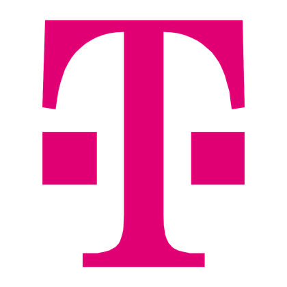 شعار T-Mobile على خلفية شفافة.