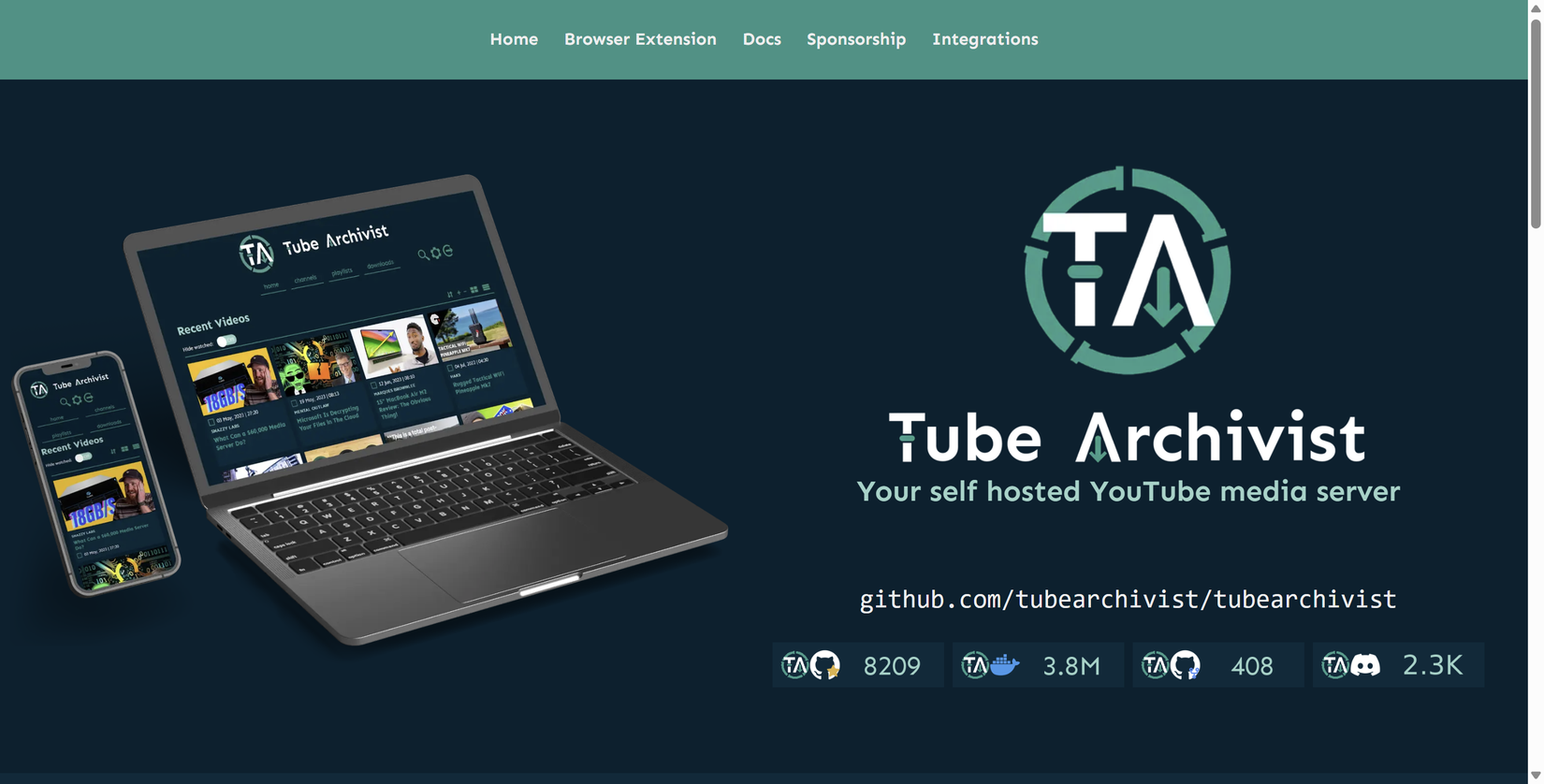 tubearchivst home page.