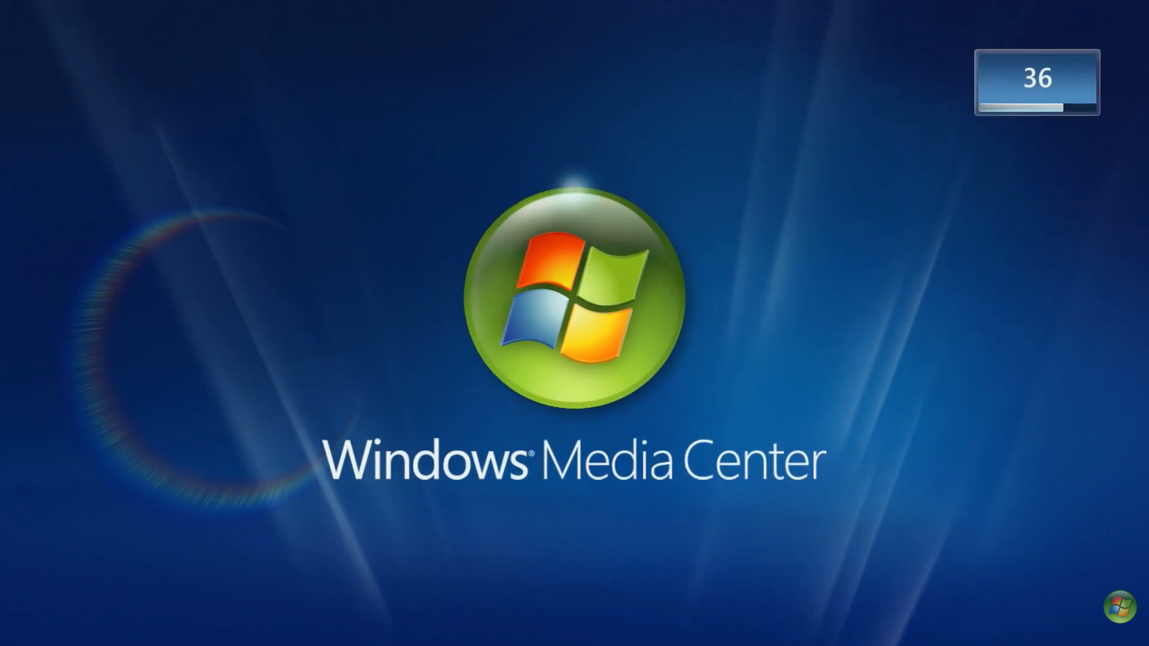 Windows Media Center startup screen