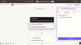 Entering a specific email ID as a trigger for the newsletter.
