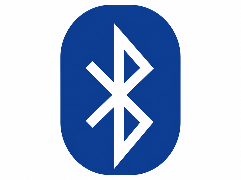 Blue bluetooth wireless technology logo symbol