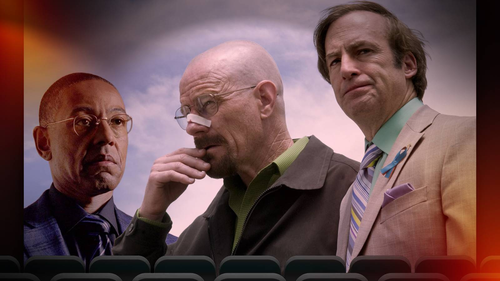 Breaking Bad’s 'Face Off' episode displayed on a movie theater screen.