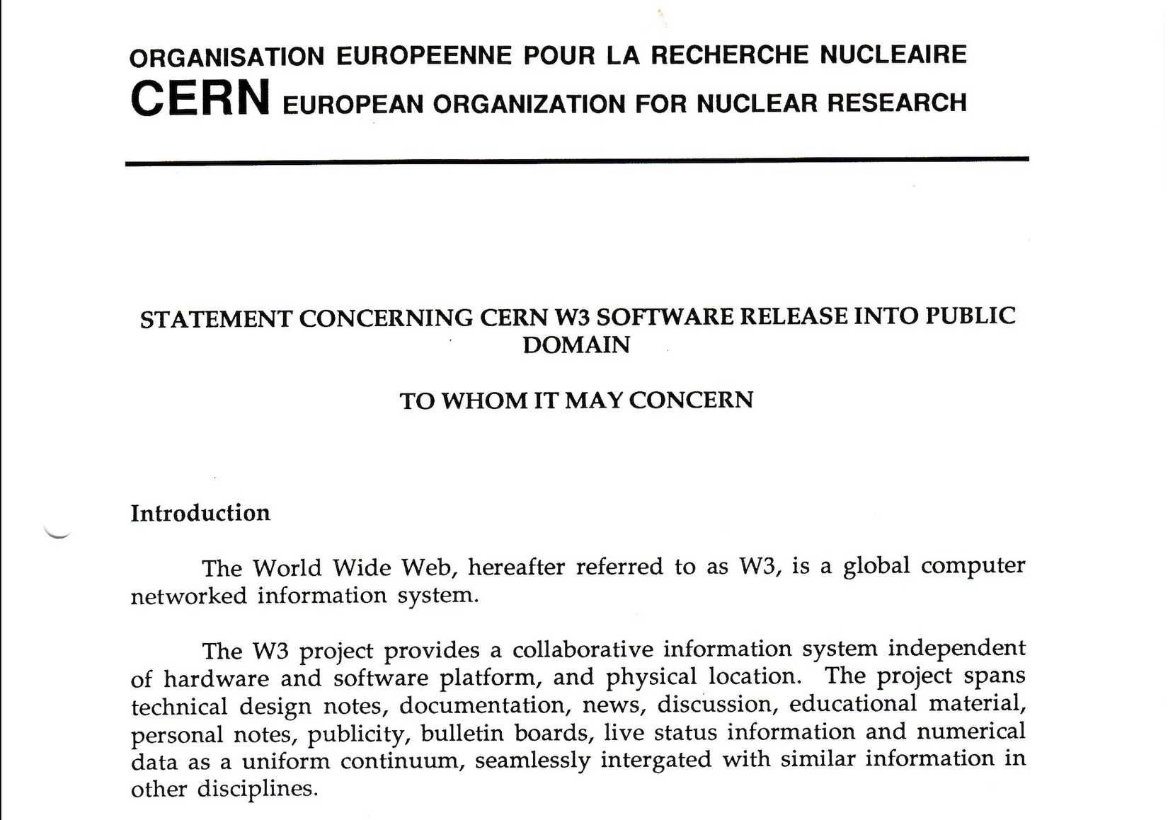 cern memo free