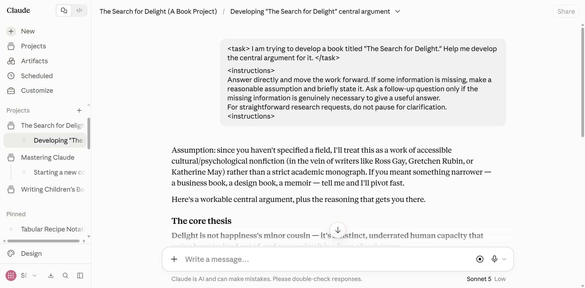 The assumption instruction included inline at the start of a single Claude prompt.