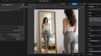 ComfyUI Z Image Turbo image of a woman reflected in a bedroom mirror