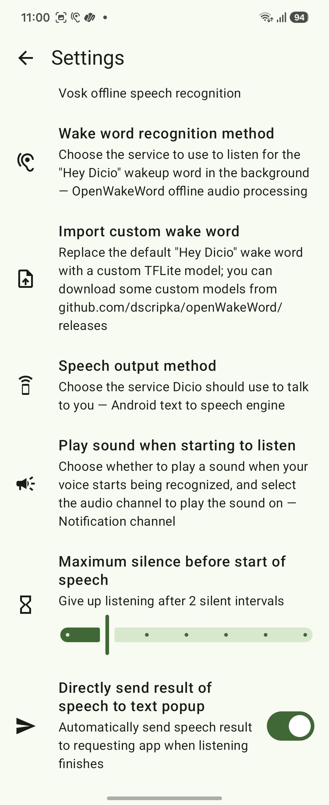 Dicio Voice Assistant Settings Wake Word Recognition Offline Speech-1