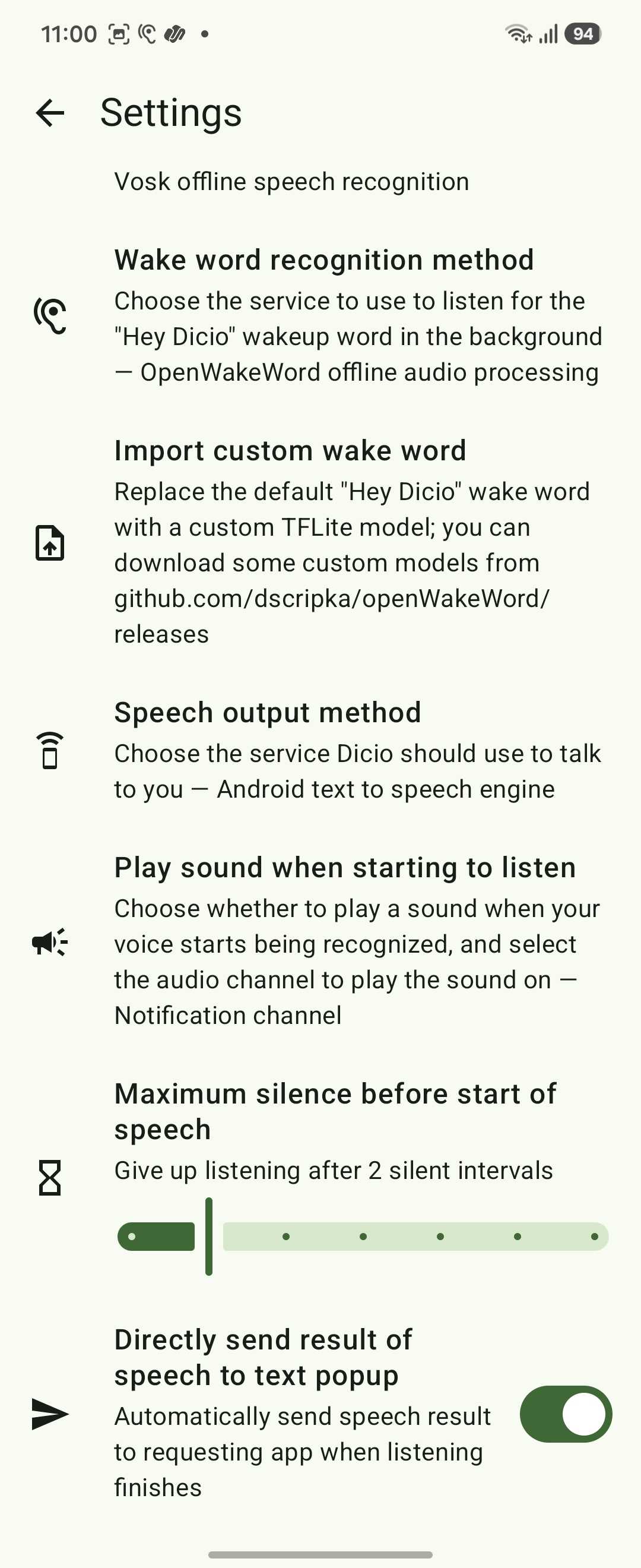 Dicio Voice Assistant Settings Wake Word Recognition Offline Speech-1