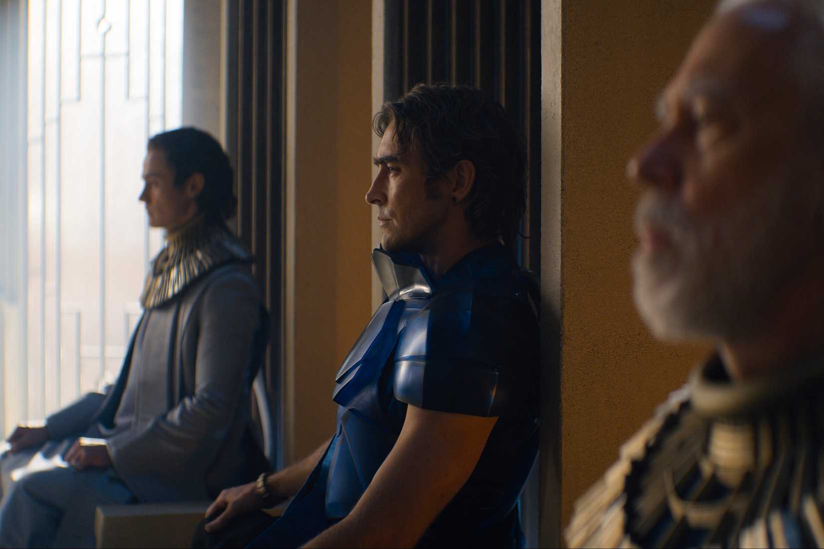 Cassian Bilton, Lee Pace and Terrence Mann in "Foundation," now streaming on Apple TV.