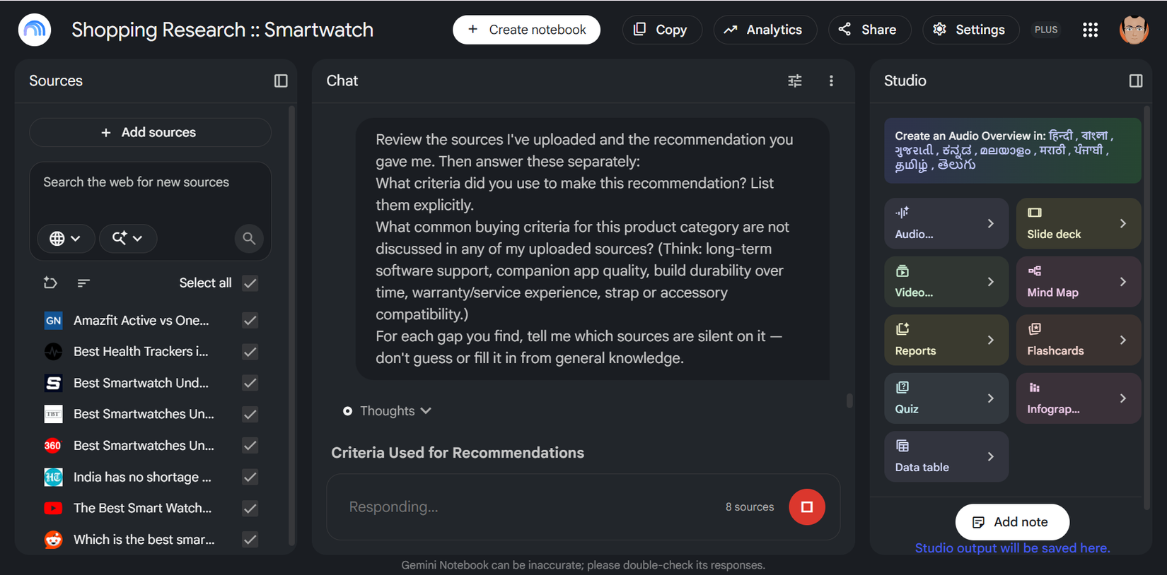 gemini-notebook-blind-spot-prompt-answerGemini Notebook listing buying criteria missing from uploaded sources.