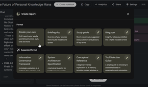 A finished custom report combining multiple chained templates in Gemini Notebook.