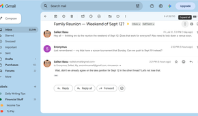 A Gmail threaded conversation.