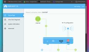 Home page of a router user interface