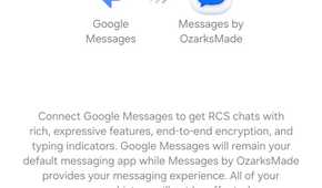 Messages setup screen offering Google Messages RCS integration