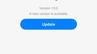 Messages app update screen with an “Update” button