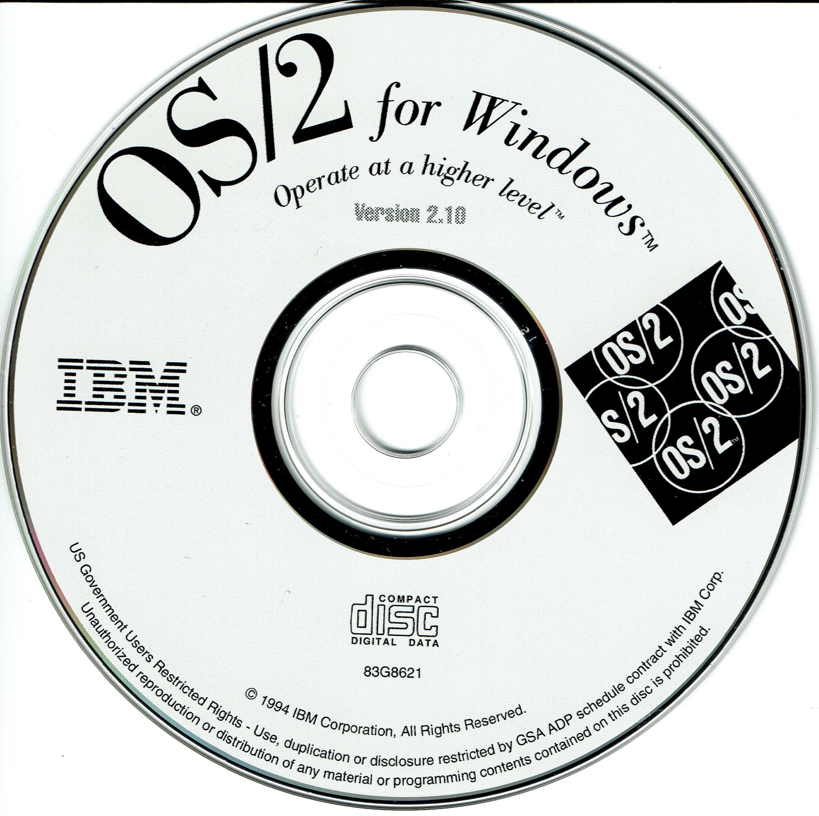 OS 2 for Windows version 2_10 CD