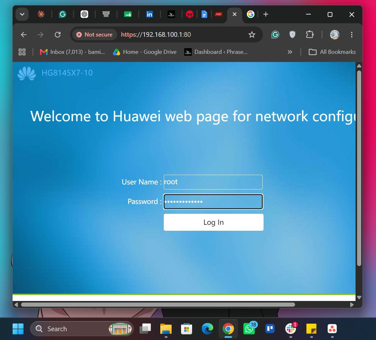 router login page