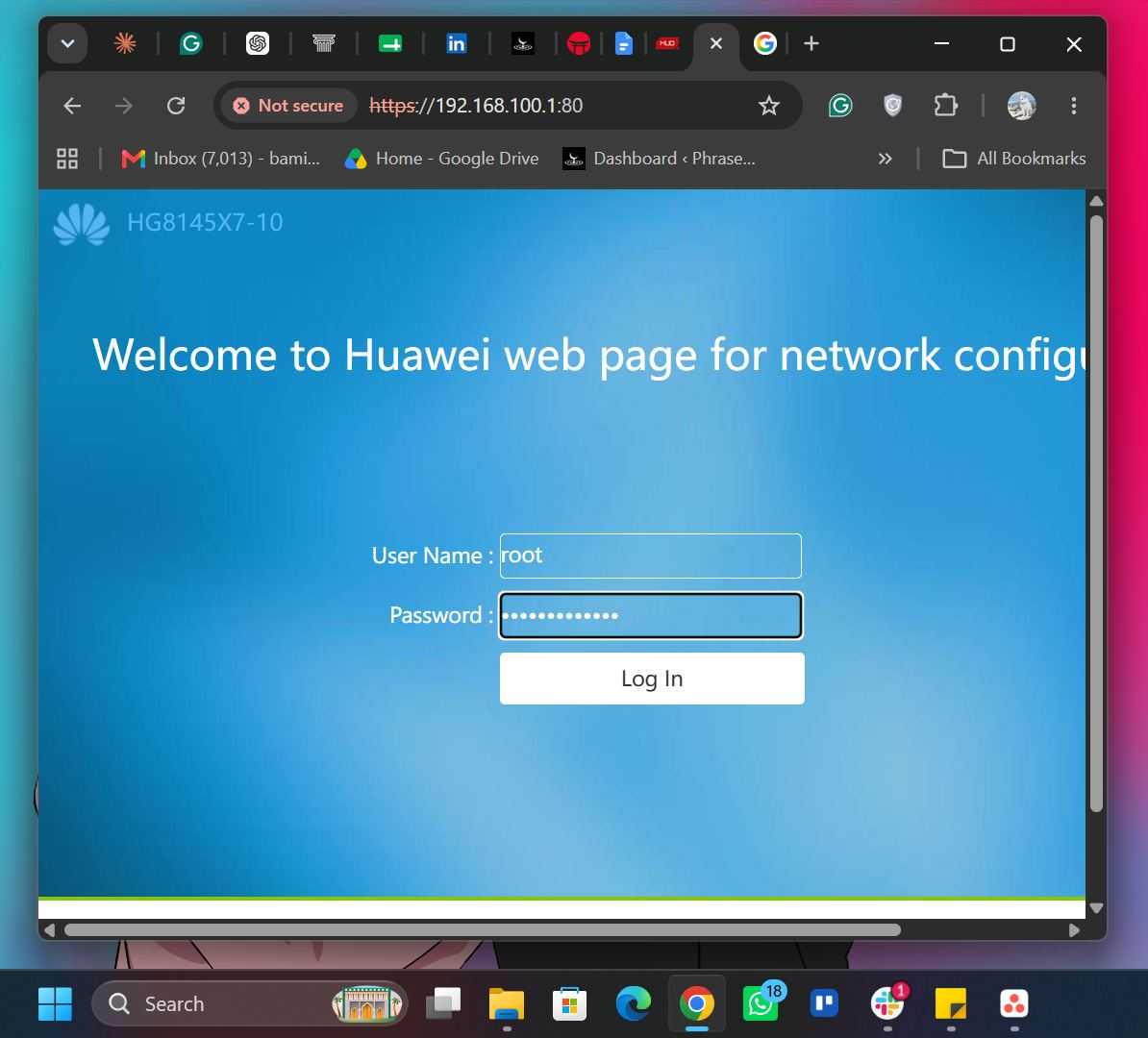 router login page