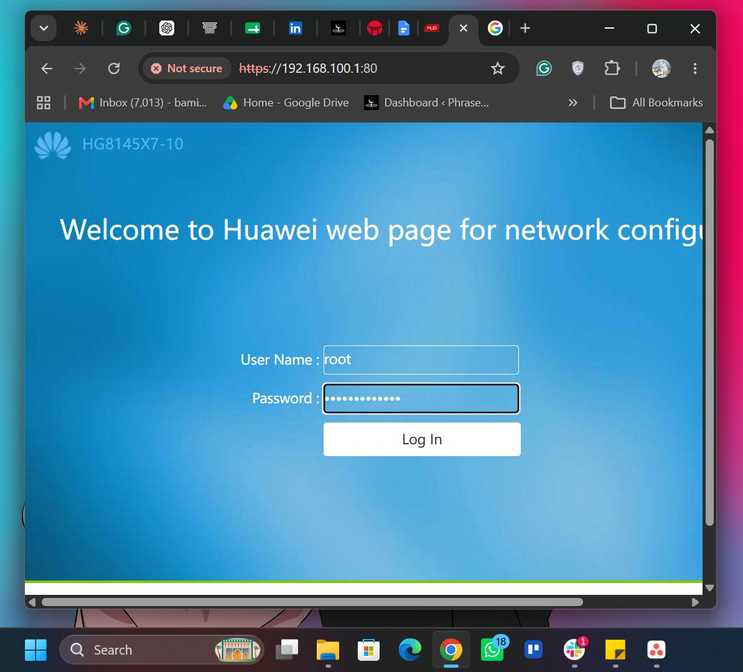 router login page